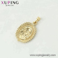 33693 Xuping diseño de moda Joyas de acero inoxidable 14K color oro Madonna colgante